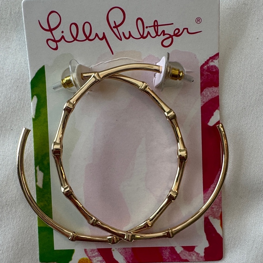 Lilly Pulitzer Gold Bamboo Hoop Earrings